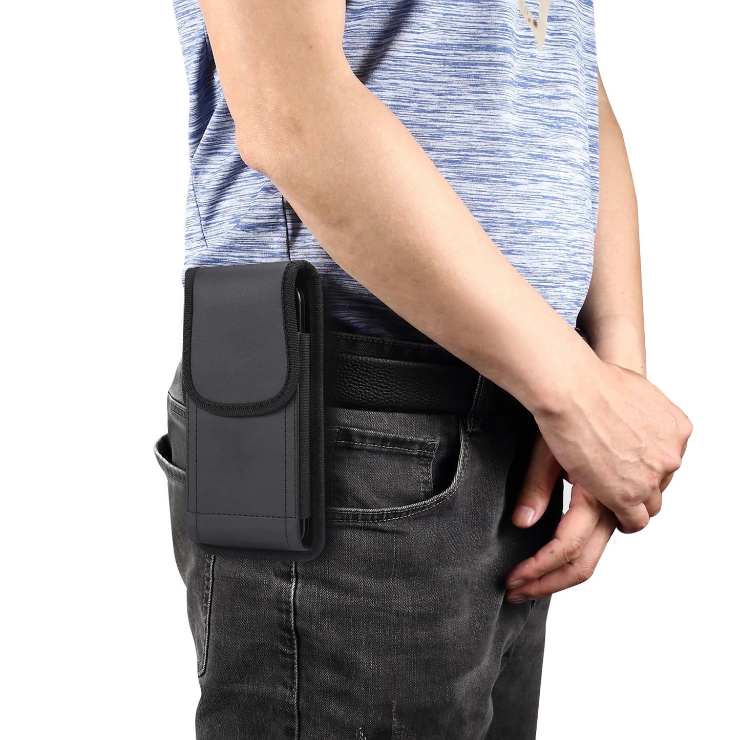 Universal Leather Mobile Phone Waist Bag Men For iPhone