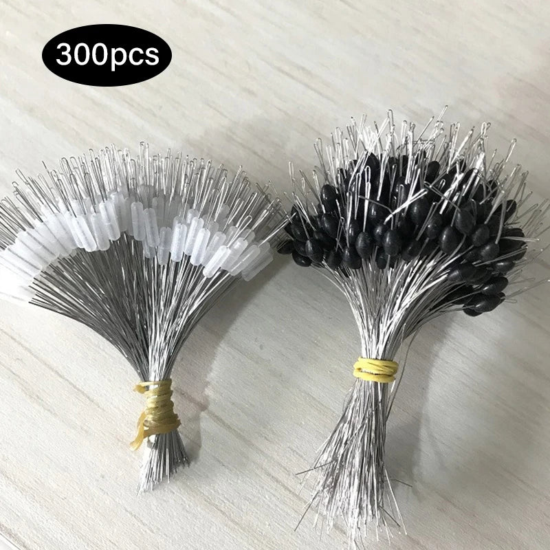 300Pcs Silicon Space Bean Profession Fishing Float Resistance Anti-Strand Fish Line Fishing Gear Connector Stopper 0.8/1.5/2.5#