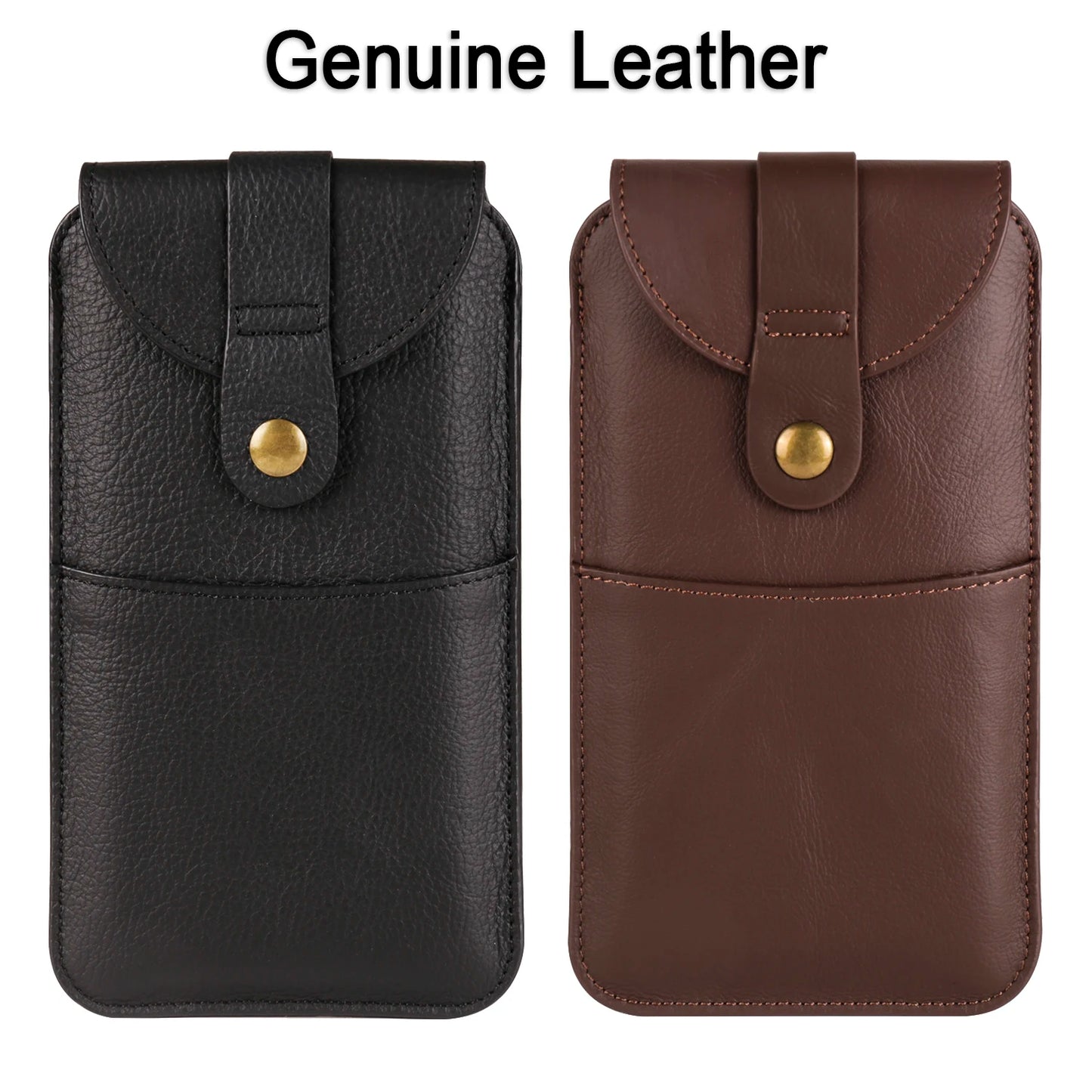 Cow Genuine Leather Phone Belt Clip Case Holder For iPhone