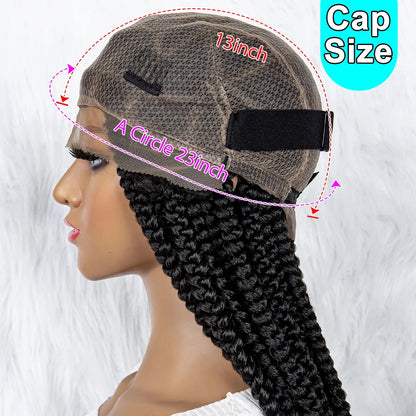 Synthetic Lace Front Wig Big Knotless Box Braids Wig 613 Blonde