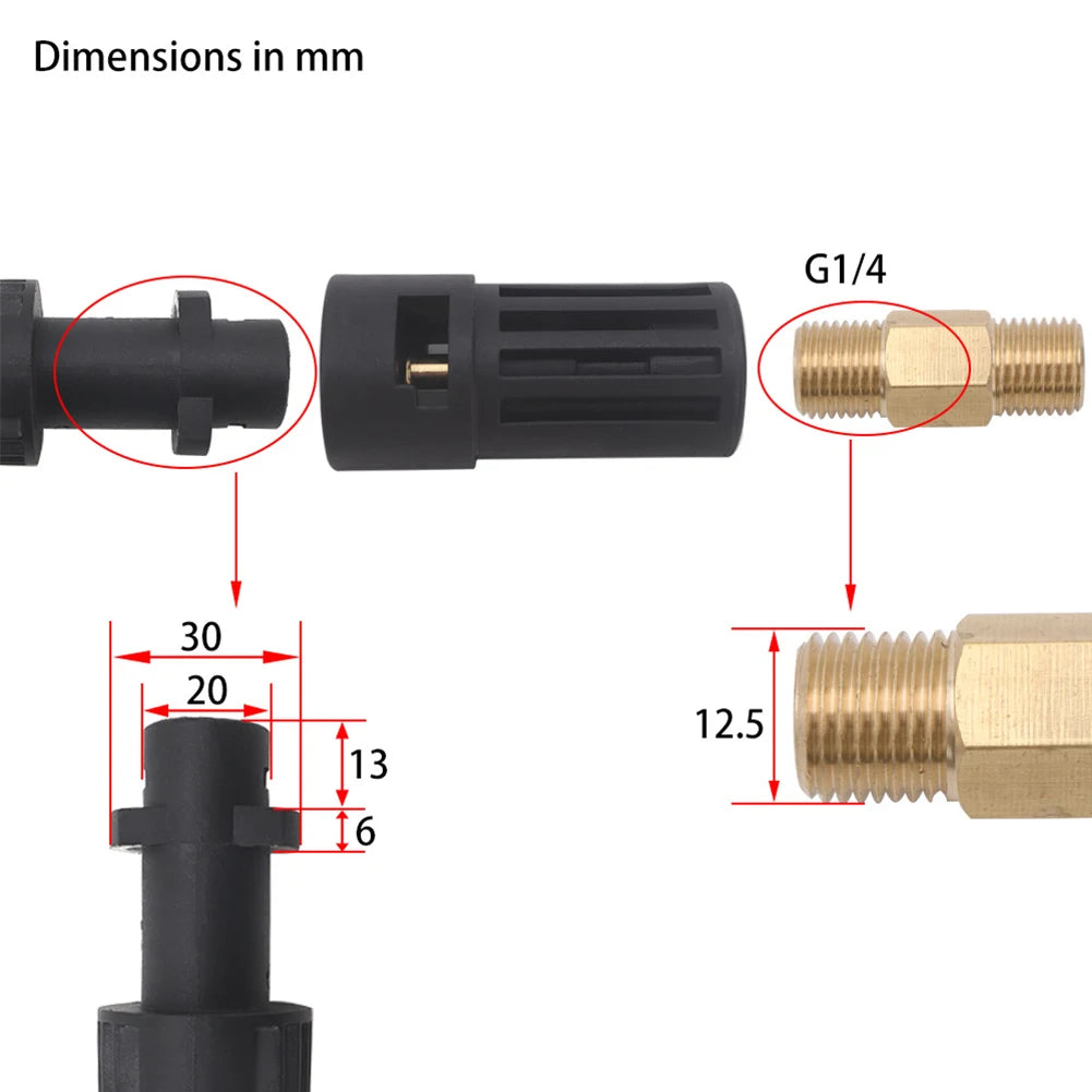 for Karcher AR Parkside High Pressure Washer Nozzle Adapter for Converting between Karcher Lavor Parkside CarWasher Accessory