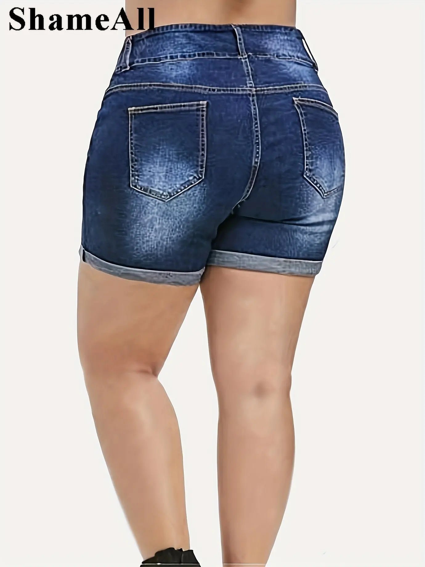 Push Up Slim Hip Cuffed Short Jeans