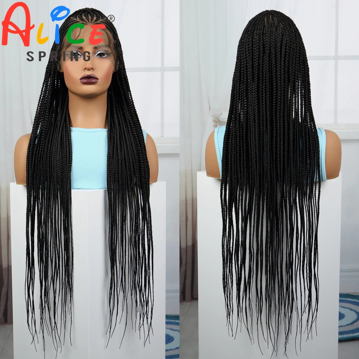 36 Inch Knotless Cornrow Braided Wigs Synthetic Full Lace