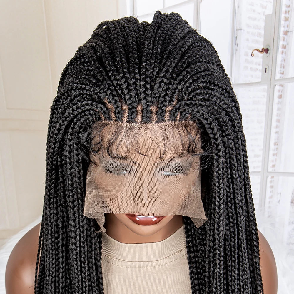 New Arrival 36 Inches Synthetic Knotless Box Braided Wigs 13x6 Lace Frontal with Baby Hair