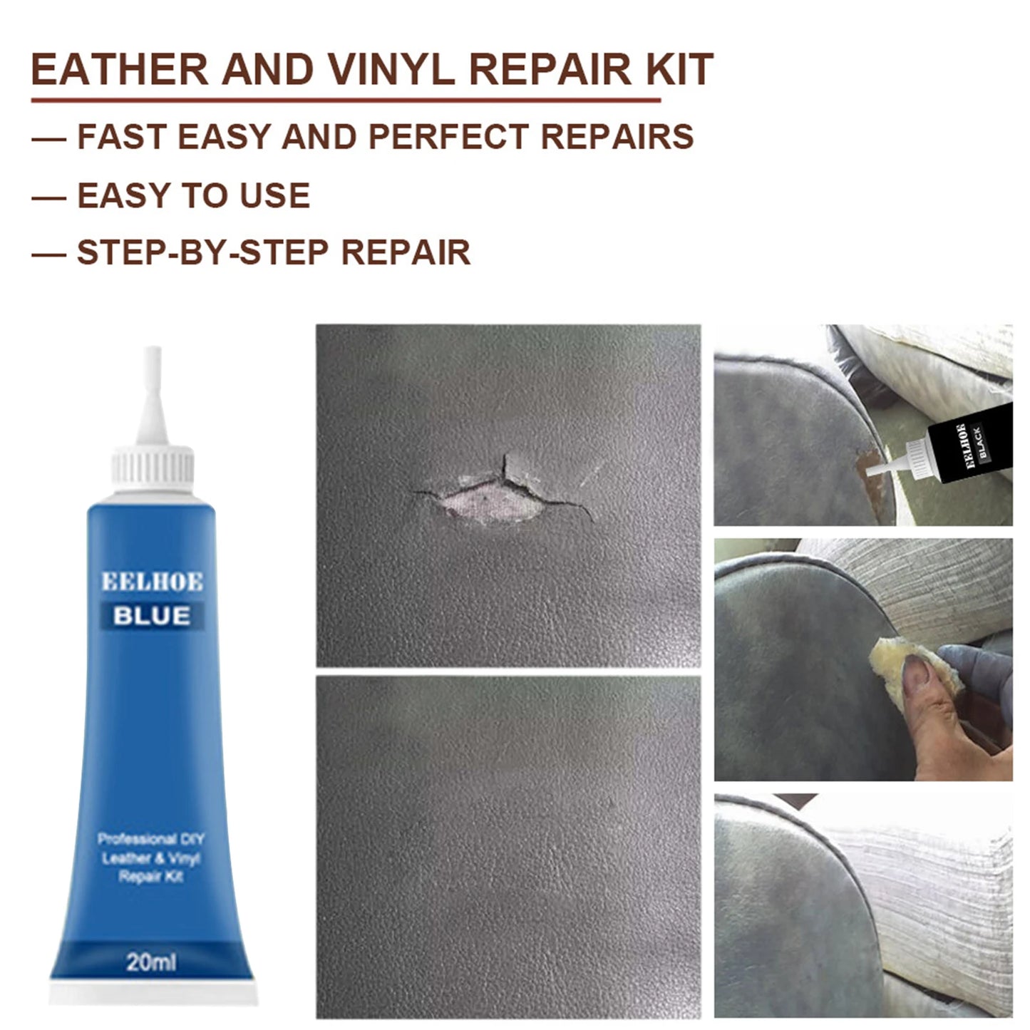 Leather Repair Filler Leather Repair Gel Couches Vinyl & Upholstery Repair Restorer For Car Seats  Liquid Scratch Filler