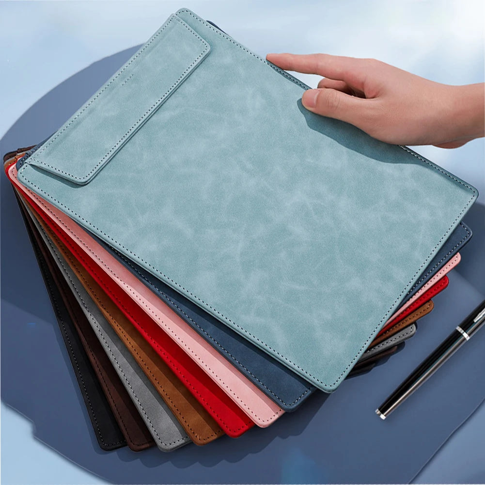 A4 Magnetic Board Clip Writing Pad Menu Clip Hard Board Stationery Information Skin-Touch Pu Leather Contract Folder