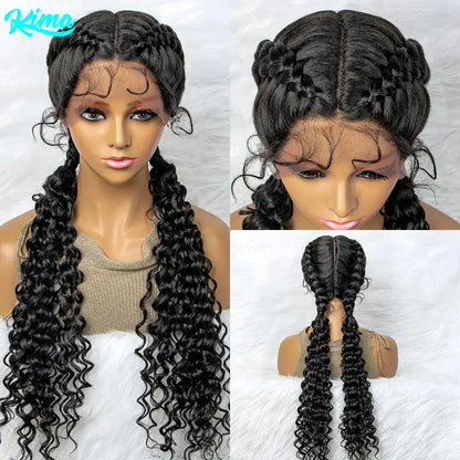 Synthetic Lace Front Curly Water Wave Wig Frontal