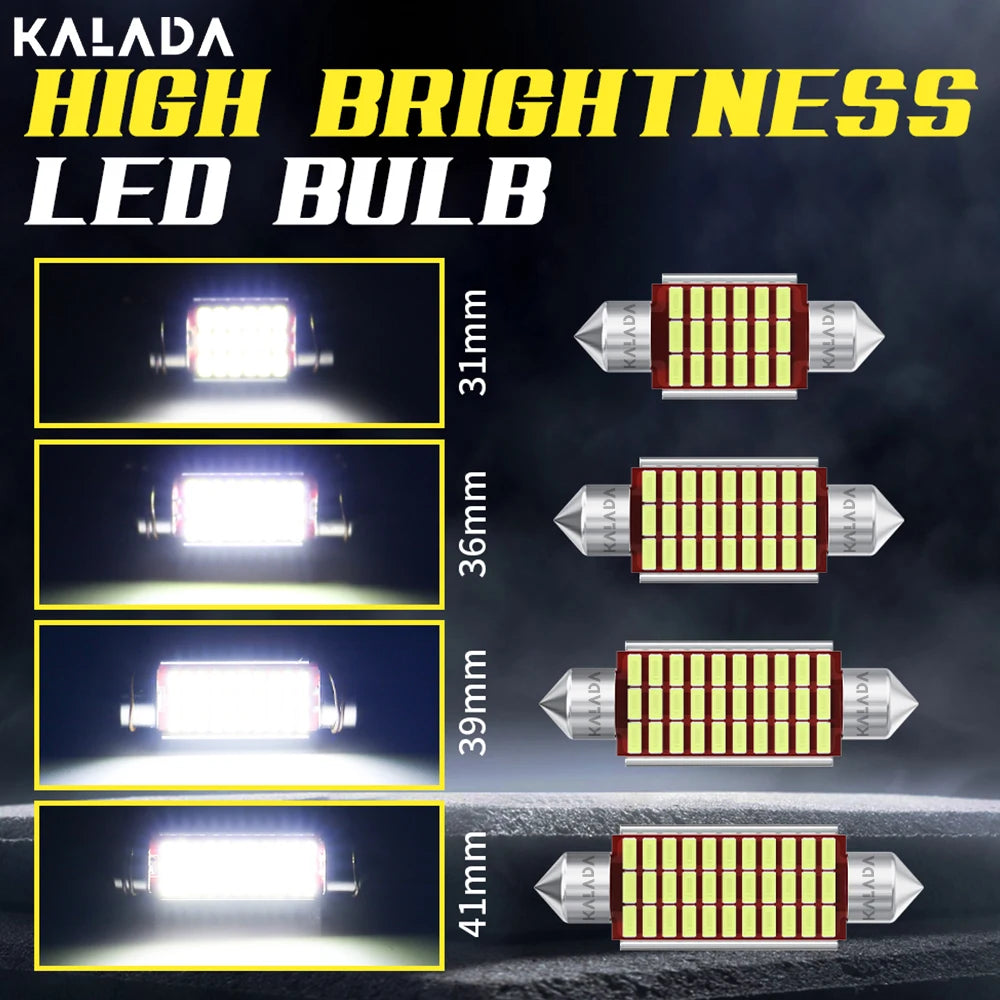 2x C10W C5W Led Bulbs Canbus 3014 SMD Festoon