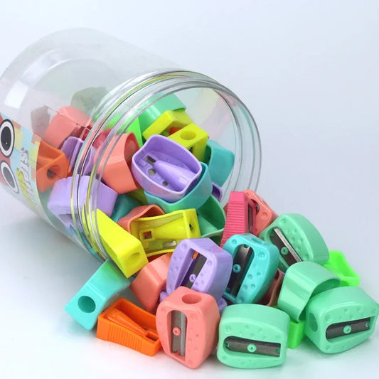 New 56pcs Student Office supplies cute mini macaron color plastic small pencil sharpener 1804-229