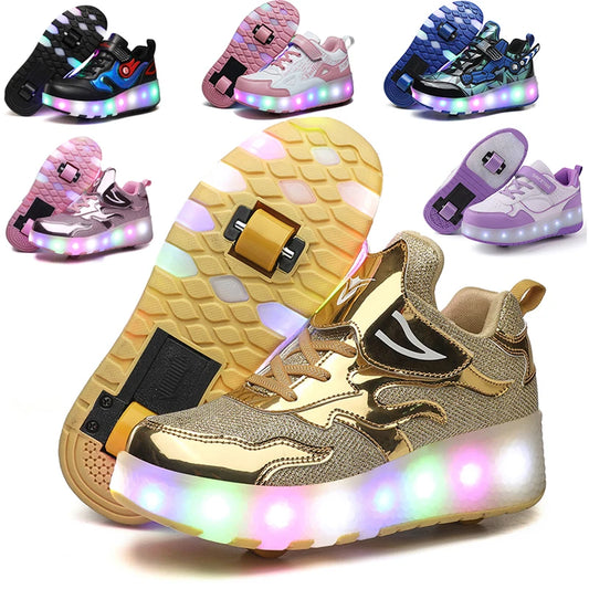 Trendy LED Light Rechargeable Kids Roller Skate