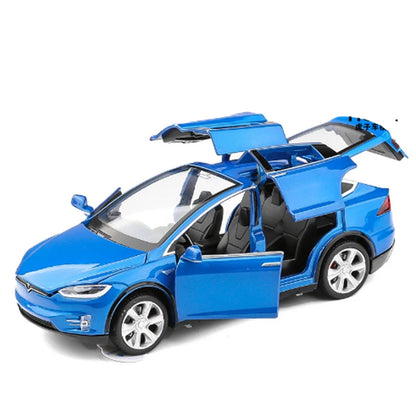 Tesla Model X90 High Simulation Metal Model Acousto-optic