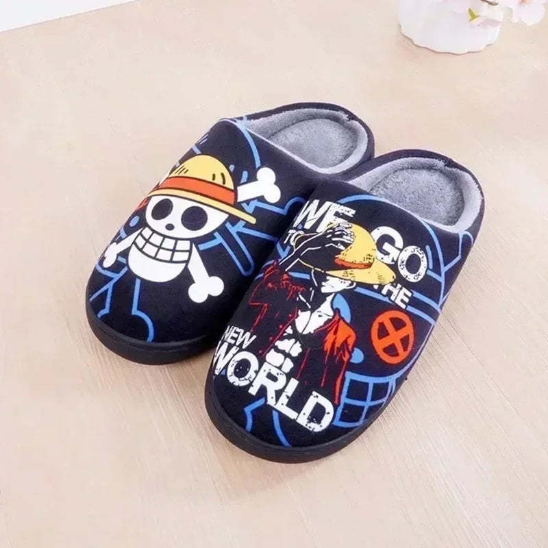 Anime Plush  One Piece Luffy slippers