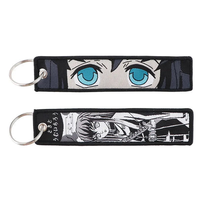 Demon Slayer Keychain Anime Figure Kamado Nezuko Kamado Tanjirou Canvas Pendant Decoration Key Ring for Man Kids Accessories