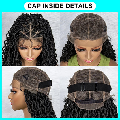 Synthetic Full Lace Box Water Wave Wavy Braids