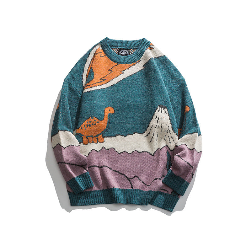 Jacquard Crew Neck Sweater