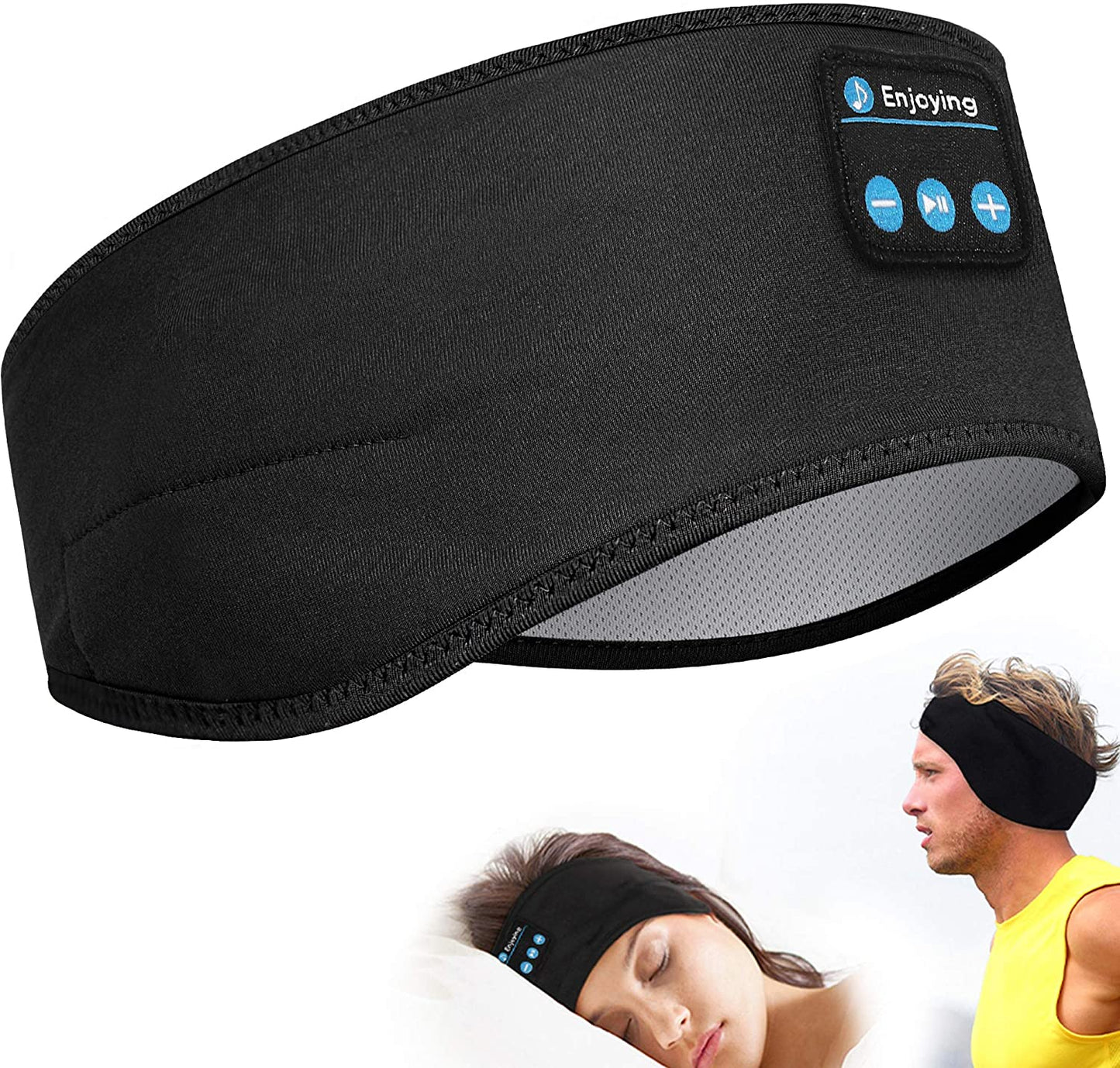 Auriculares inalámbricos con Bluetooth para dormir, diadema fina, suave, elástica, cómoda, para música, auriculares, antifaz para deportes que duermen de lado