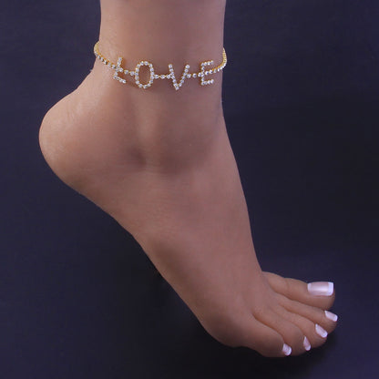 Tobillera con letras LOVE