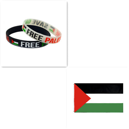 Pulsera de silicona con bandera de Palestina, pulsera de Palestina, pulsera de Gaza, Palestina