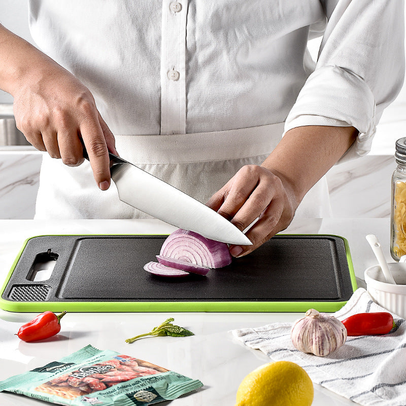 Double-side Cutting Board With Defrosting function and Knife Sharpener