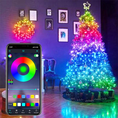 Árbol de Navidad con control de aplicación LED Bluetooth inteligente USB