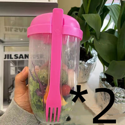 Ins Style Salad Cup With Fork And Cover