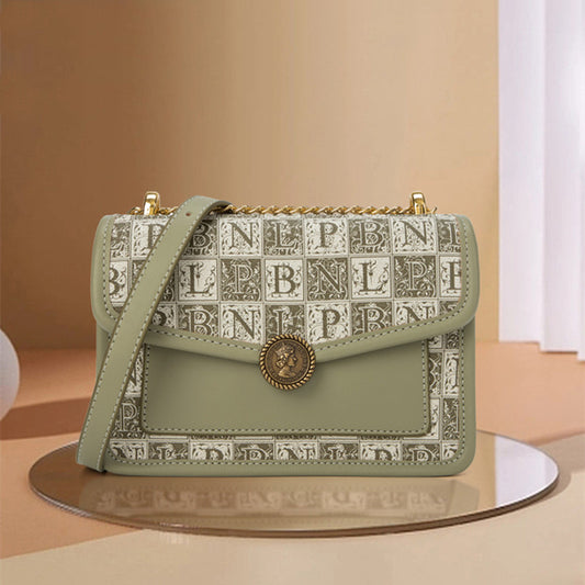 Bolso bandolera con cadena de moda con letras estampadas