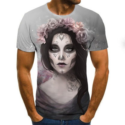 Camisetas de manga corta con estampado de terror