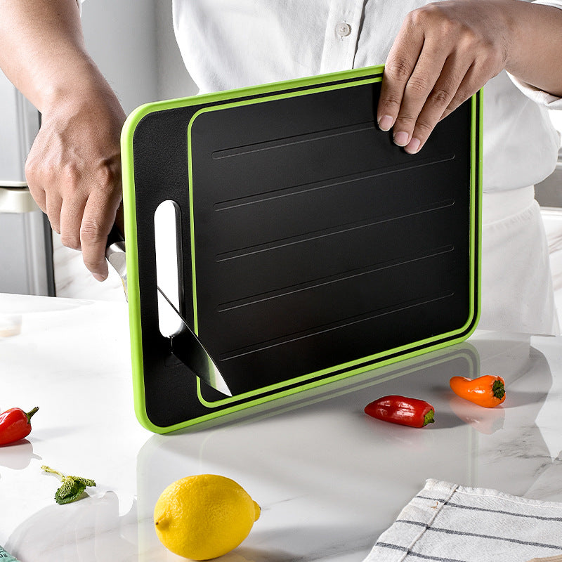 Double-side Cutting Board With Defrosting function and Knife Sharpener