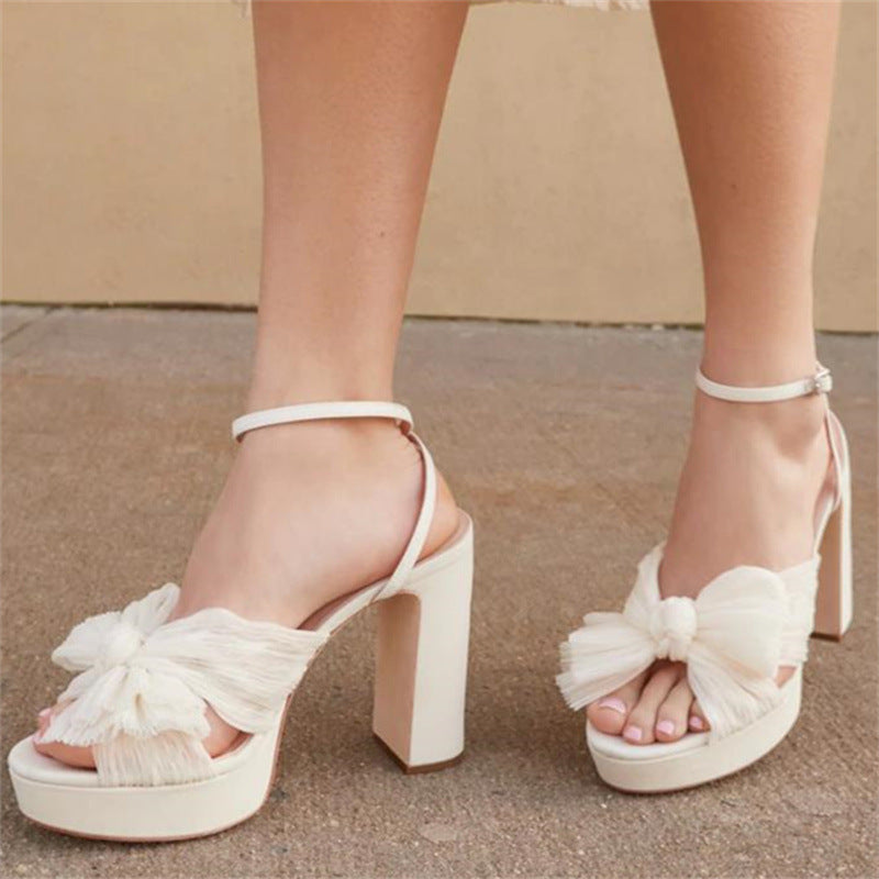 Women's Platform High Heels Fashion Bowknot Sandals