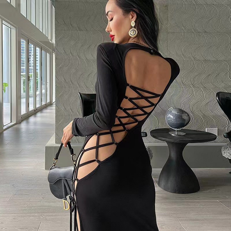 Split Lace-up Sexy Dress