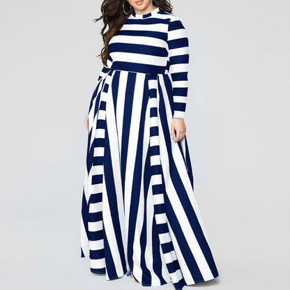 Plus Size Striped Woman's Dress